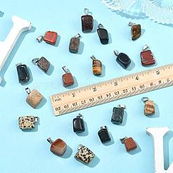 20шт 10 стиля подвески из натуральных и синтетических смешанных драгоценных камней&nbsp;G-FS0005-93P-02