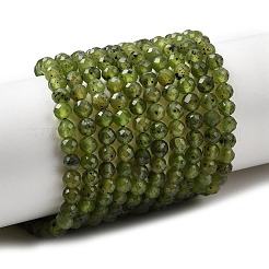 Cuentas de jade verde natural hebras&nbsp;G-P603-C-4mm-03A