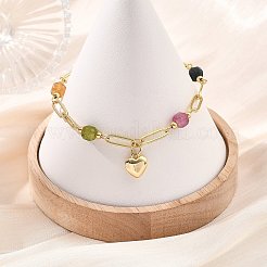 Laiton bracelets de charme de coeur&nbsp;BJEW-JB13880