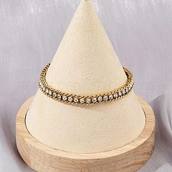 Браслеты из нержавеющей стали 304 с панцирным плетением для женщин&nbsp;BJEW-Z143-21G