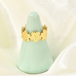 Кольца-манжеты из нержавеющей стали 304 Flower для женщин&nbsp;LS-RJEW-Q006-03D-G