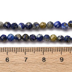 Нитки бусины из натурального ляписа-лазури&nbsp;LS-G-RM2025-A41-4mm-A