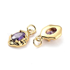 Pendentif en laiton avec zircone à micro-pavé&nbsp;ZIRC-P089-19G-E