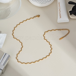 Ожерелья из волнистой цепи-змейки из нержавеющей стали 304 толщиной 4 мм&nbsp;NJEW-C101-04G