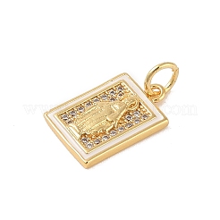 Латунные микропаве прозрачные подвески с фианитом&nbsp;KK-E111-31K-G