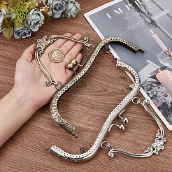 2 шт. 2 цвета железный замок-цветок с замком-поцелуем для кошелька с рамкой-ручкой&nbsp;AJEW-BBC0002-38A