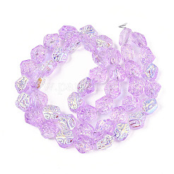 Прозрачность гальванизированные стеклянные бусины нити&nbsp;GLAA-T023-41A-05