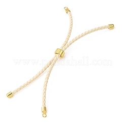 Fabrication de bracelets en cordon de cuir tressé en microfibre ronde ajustable&nbsp;KK-CBAC260-01G-33
