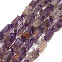 Stränge aus natürlichen violetten Phantomquarz-/violetten Lodolithquarzperlen&nbsp;GG-CBACBBC-A01-01