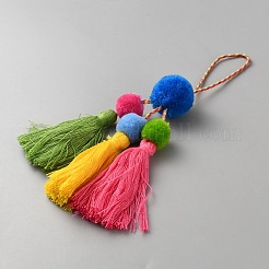 Полиэфирные украшения кисточкой подвесные&nbsp;HJEW-WH20816-012A