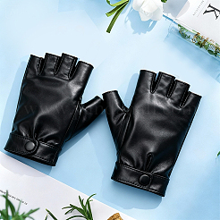 Guantes de medio dedo de cuero sintético&nbsp;AJEW-WH20070-269B