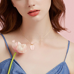 Kit fai da te per realizzare collane con ciondoli in bottiglia di profumo di quarzo rosa naturale&nbsp;DIY-SC0014-86D