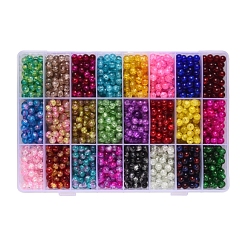 Perle di vetro crackle verniciate a spruzzo&nbsp;CCG-YW0001-02-6mm