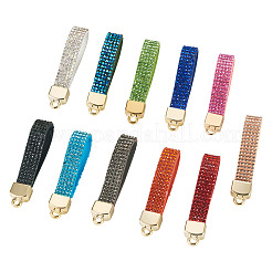 11 шт. 11-цветная фурнитура для брелока из сплава со стразами&nbsp;FIND-BT0001-38B