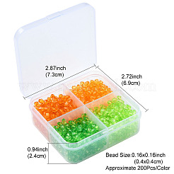 1200шт 4 цвета прозрачные акриловые бусины&nbsp;TACR-YW0002-41B