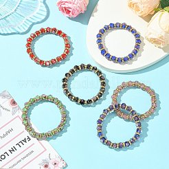 Граненые рондели ручной работы с внутренним цветком&nbsp;BJEW-SW001579-05