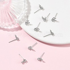 Boucles d'oreilles puces en laiton Shegrace serties de micro-pavés de zircone cubique&nbsp;XGRQ4N495-709P