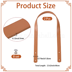 2 pieza de correas de bolso con remaches de piel sintética&nbsp;DIY-CL0002-35E