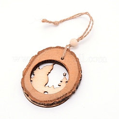 Ornements de Noël en bois creux&nbsp;WOOD-WH0112-14