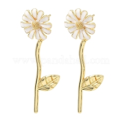 Серьги-гвоздики из латуни с цветком&nbsp;EJEW-C181-05G