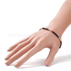 Braccialetto elastico con perline di semi di vetro da donna&nbsp;BJEW-JB08616