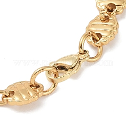 201 bracciali a catena in acciaio inossidabile con chicchi di caffè per donna e uomo&nbsp;BJEW-I316-06G