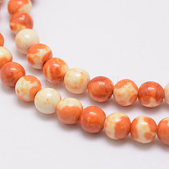Naturales del océano cuentas de jade blanco hebras&nbsp;G-E346-10mm-06