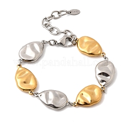 Pulseras de cadena de eslabones de acero inoxidable quirúrgico 316L texturizado para mujer&nbsp;BJEW-D454-03GP