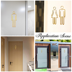 Letreros para baños de hombres y mujeres con respaldo adhesivo acrílico&nbsp;AJEW-WH20054-401B