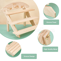Kit de support de plante en bois de style escalier bricolage à 3 niveau&nbsp;ODIS-WH0043-11A