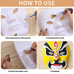 12 стиль diy пустая неокрашенная маска пекинской оперы&nbsp;DIY-BC0014-78