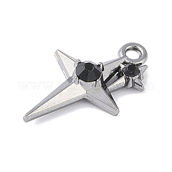 Gestell-Plating-Legierung Jet Strass Anhänger&nbsp;PALLOY-F018-18B-02
