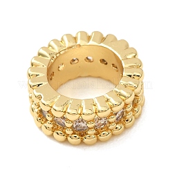 Perline di zirconi con pavé di ottone&nbsp;CU-CBA0A9C-13G-B