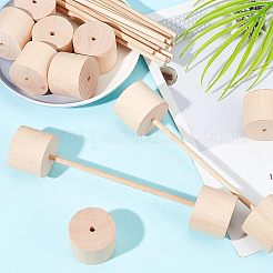 12 шт. колеса для транспортного средства из дерева схима и 12 шт. палочки из дерева схима&nbsp;DIY-OC0004-20