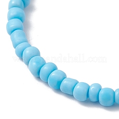 Braccialetti elasticizzati con perline di vetro da donna&nbsp;BJEW-JB11504-01