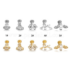 Labrets en titane g23 micro pavé en zircone cubique transparente&nbsp;WG4B733-05