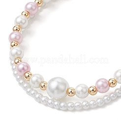 Bracelets multibrins en perles de verre rondes&nbsp;BJEW-JB11918-03