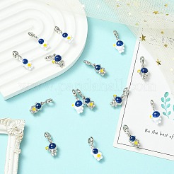 16 Stück 4 Stile Spray bedruckte Legierung europäischen baumeln Charms&nbsp;FIND-CJ0005-53