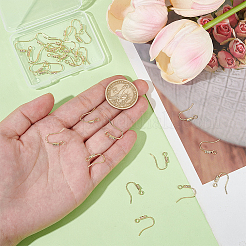 30 шт. латунные крючки для сережек из прозрачного кубического циркония&nbsp;KK-UN0004-39G