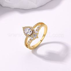 Латунные кольца с микропаве из кубического циркония&nbsp;IQ6889-3