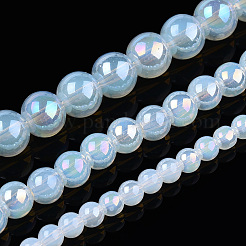 Chapelets de perles en verre d'imitation jade électrolytique&nbsp;GLAA-T032-J8mm-AB02