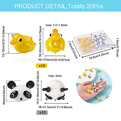 20 pz 2 perline fatte a mano in stile lampwork&nbsp;LAMP-CD0001-17