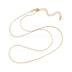 Collares de cadena de eslabones Boston de latón de 0.7 mm para mujer&nbsp;NJEW-Q351-02G