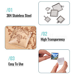 Оправы для подвесок из нержавеющей стали 304 в виде кабошонов&nbsp;STAS-TA0001-47A