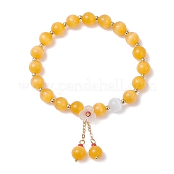 4 шт. эластичные браслеты из бусин кошачий глаз для женщин BJEW-TA00691