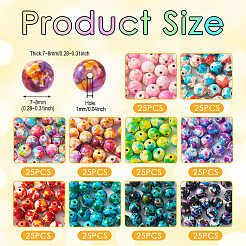 250 Uds. Cuentas teñidas de turquesa sintética de 10 colores&nbsp;G-TA0001-72