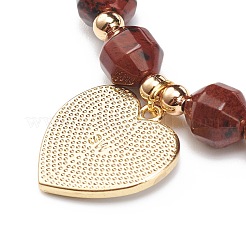 Эластичный браслет из натуральной брекчированной яшмы&nbsp;BJEW-JB08525-02