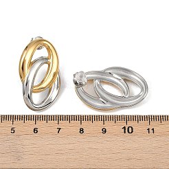 Двухцветные серьги-гвоздики из нержавеющей стали 304&nbsp;EJEW-K310-02GP