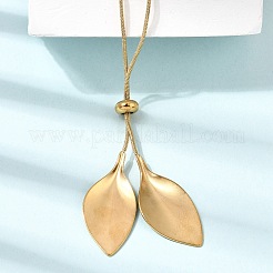 Verstellbare Lariat-Halsketten mit Blattanhänger aus Edelstahl 304 für Damen&nbsp;SA-CBAB727-03G