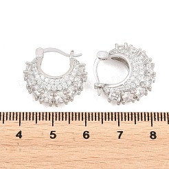 Messing Micro Pave klare Zirkonia Creolen&nbsp;EJEW-Z164-16P
